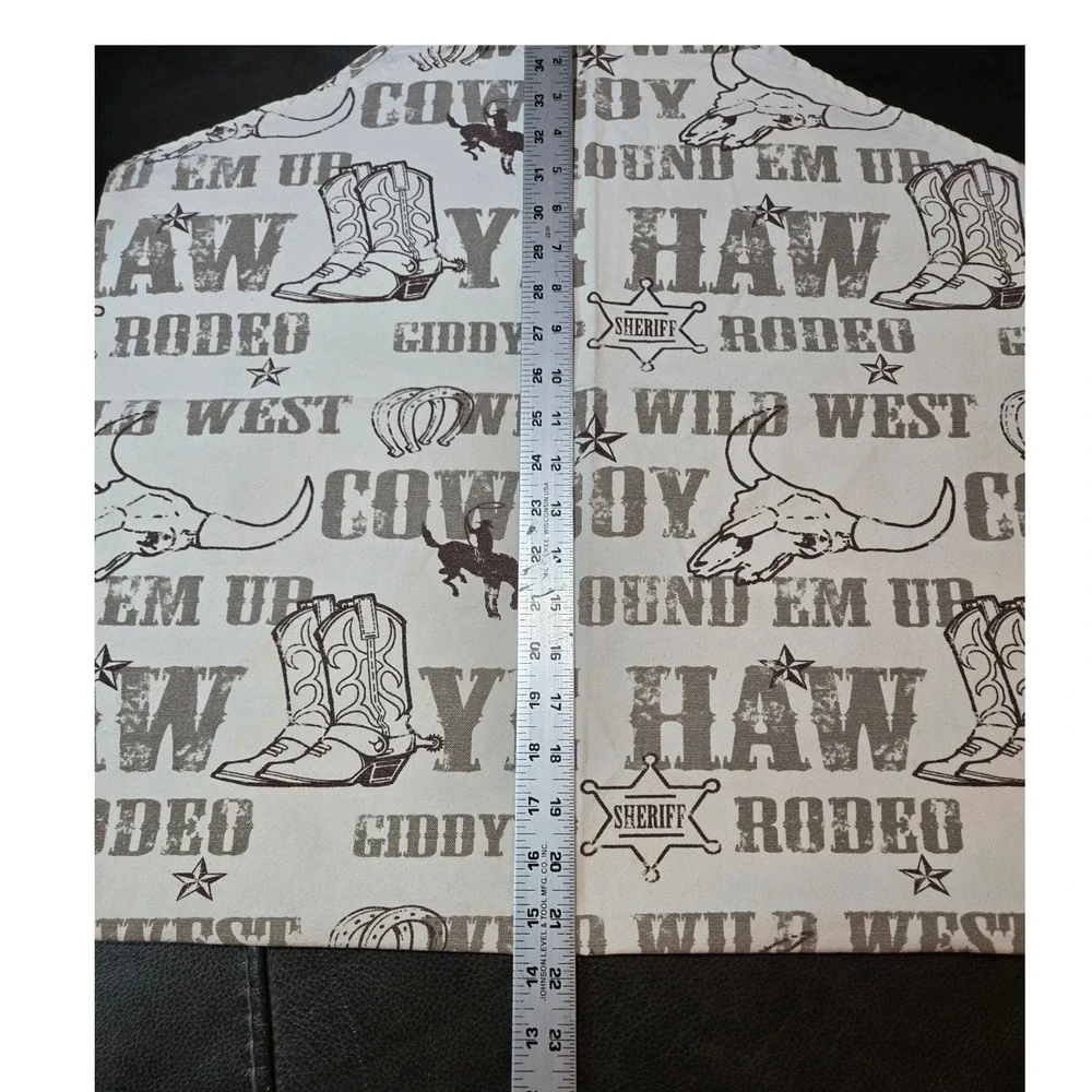 Unbranded Western Rodeo Cowboy Table Runner Cream Brown 44x22 Rustic‎ Print